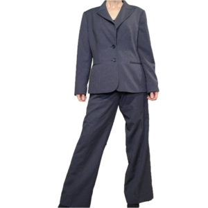 Size 10 Pant suit and blazer Pinstripe Navy Grey Red blue NINE WEST
